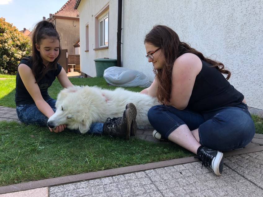 Kuscheln mit meinen Menschenschwestern