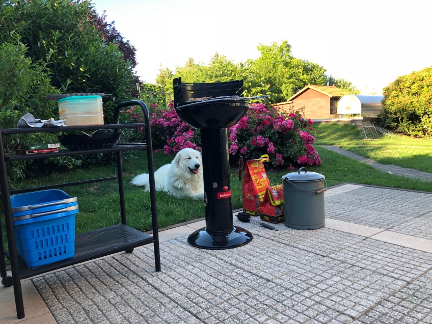 Wir grillieren und Bella hat alles im Griff!