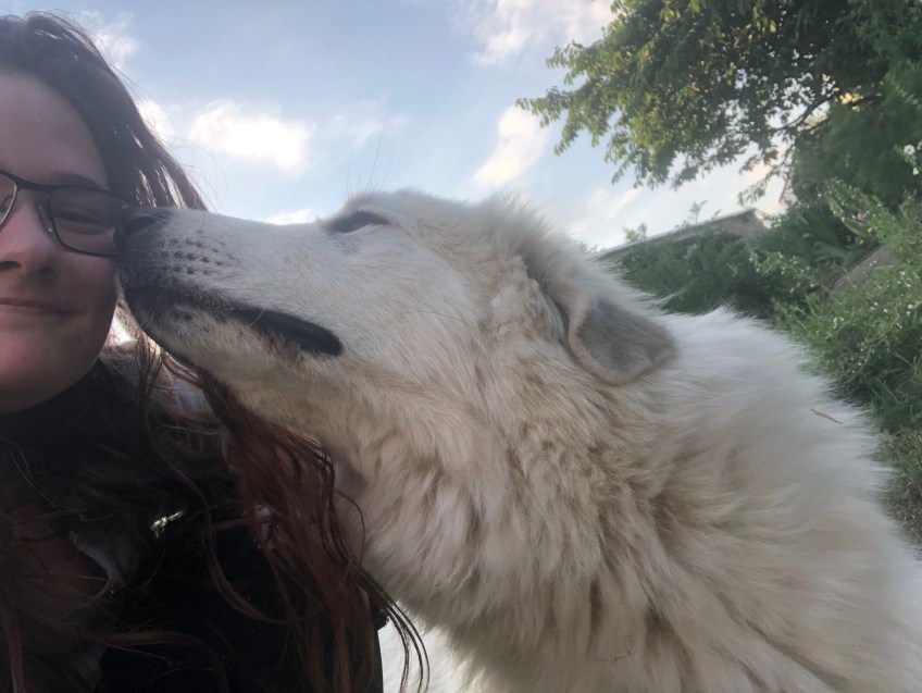 Die Bella hat ihre große Menschenschwester lieb