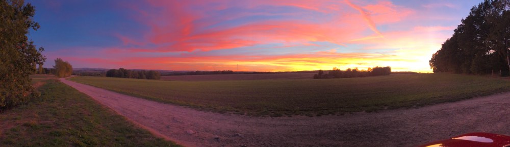Sonnenuntergang am Hundeübungsplatz
